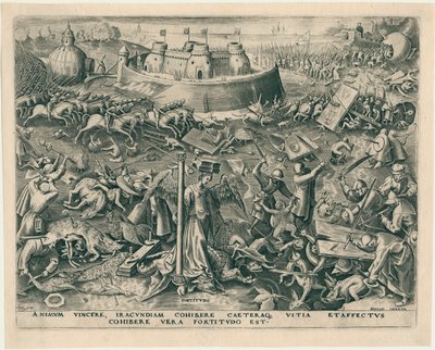 Fortitudo Fortitude seitsemästä hyveestä, 1559. tekijältä Philipp Galle