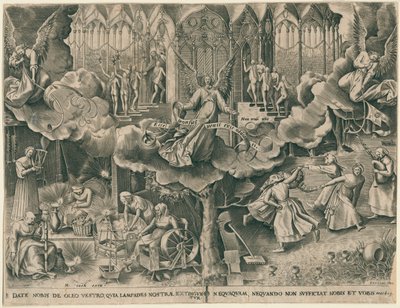 Vertaus viisaista ja tyhmistä neitsyistä, 1570. tekijältä Philipp Galle