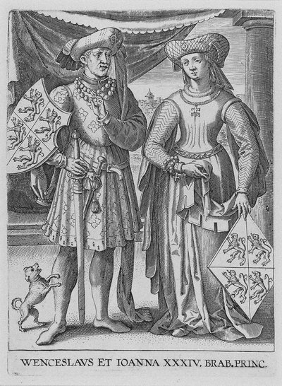 Venceslaus I, Luxemburgin herttua ja Joanna, Brabantin herttuatar, n. 1600 tekijältä Philipp Galle