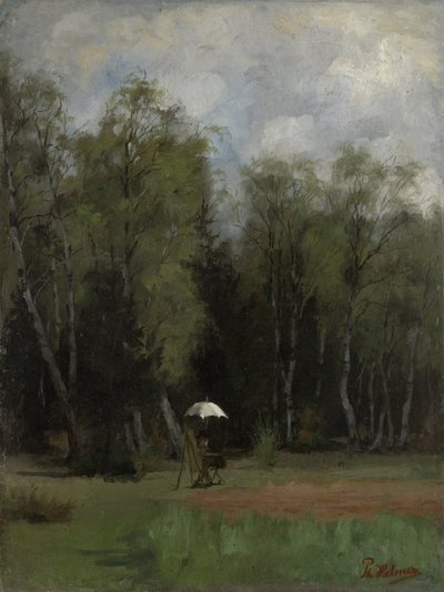 Maalari metsän reunassa tekijältä Philipp Helmer