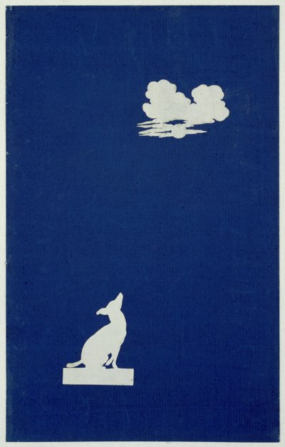 Koira ulvoo kuuta (kollaasi paperille) tekijältä Philipp Otto Runge
