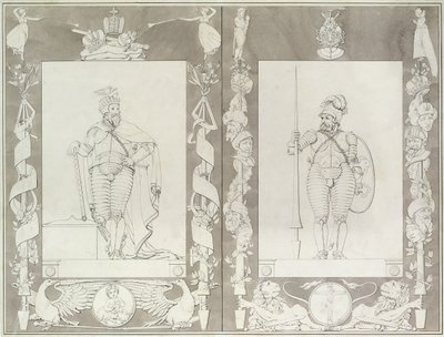 Charlemagne (742-814) ja Heymon, 1804-5 (kynä, muste ja pesu paperille) tekijältä Philipp Otto Runge