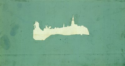 Näkymä Hampuriin (kollaasi paperille) tekijältä Philipp Otto Runge