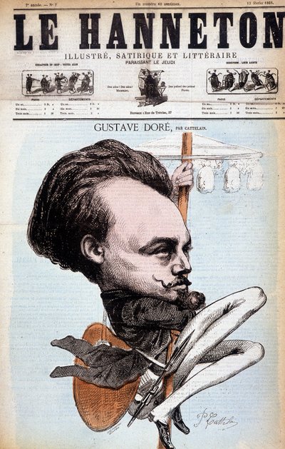 Gustave Doré. Ranskalainen piirtäjä ja taidemaalari (1832-1883). Cattelainin sarjakuva. Hanneton 1868. tekijältä Philippe Auguste Cattelain