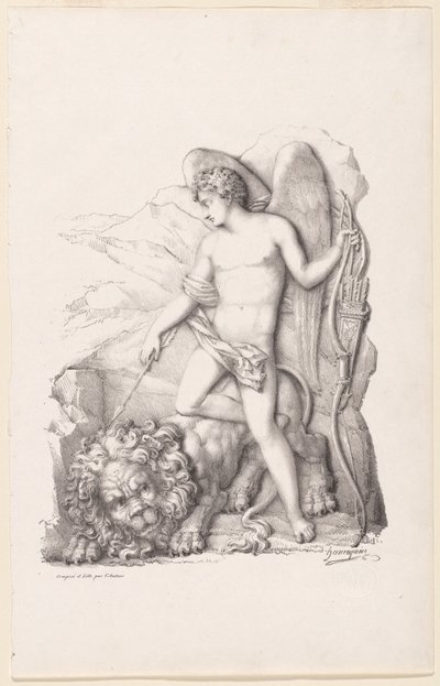L’Amour terrassant un lion (leijonan voittamisesta rakkauden persoonallisuus) tekijältä Philippe Auguste Hennequin