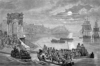 Ranskan miehitti Anconan, Italia, 23. helmikuuta 1832. tekijältä Philippe Auguste Jeanron