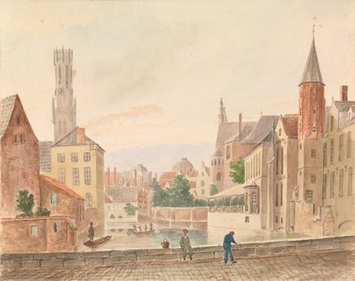Brugge (akvarelli paperille) tekijältä Philippe Auguste de Peellaert