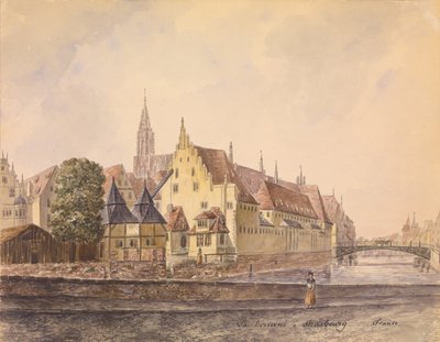 Tonava Strasbourgissa (akvarelli paperille) tekijältä Philippe Auguste de Peellaert