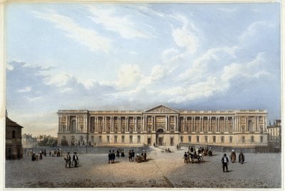 Colonnade du louvre - teoksessa "" Walk in Paris and sen around "", suunnittelija Jacottet ja Benoist, n. 1840 tekijältä Philippe Benoist