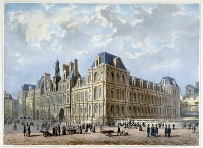 Kaupungintalo - teoksessa "Kävely Pariisissa ja sen ympäristössä", suunnittelija Jacottet ja Benoist, n. 1840 tekijältä Philippe Benoist