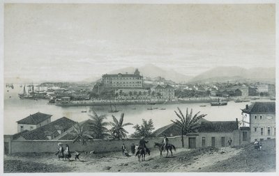Yhdeksän panoraamanäkymää Rio de Janeiroon: Cobras Islandilta, 1862 tekijältä Philippe Benoist