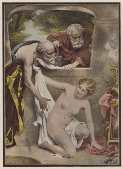 Susanna ja vanhimmat (väri litho) tekijältä Philippe Felix Dupuis