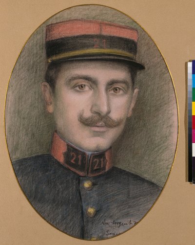 21. jalkaväkirykmentin kersantti (pastelli paperille) tekijältä Philippe Galard
