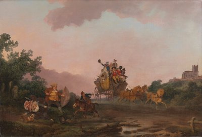 Revelers linja-autossa tekijältä Philippe Jacques de Loutherbourg