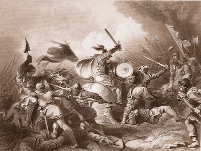 Hastingsin taistelu, kaivertaja A.H. Payne tekijältä Philippe Jacques de Loutherbourg