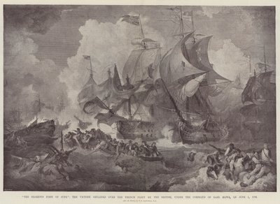 Loistava kesäkuun ensimmäinen päivä, voitto, jonka britit saivat Ranskan laivastosta Earl Howen komennon alaisena 1. kesäkuuta 1794 tekijältä Philippe Jacques de Loutherbourg