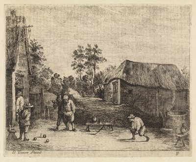 Maanviljelijät pelaavat petankkia tekijältä Philippe Lambert Joseph Spruyt