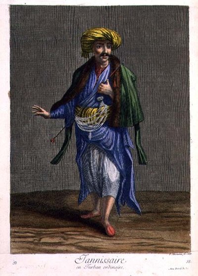 Janissary, tavallisessa turbaanissa tekijältä Philippe Simonneau