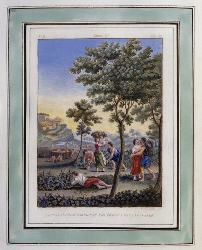Daphnis ja Chloe jakavat sadonkorjuutyöt. Philippe d