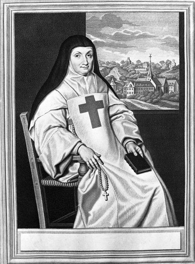 Jacqueline Marie Angélique Arnauld, äiti Angélique (1591-1661), ranskalainen nunna, Port Royal des Champsin (Port-Royal-des-Champs) luostarina. tekijältä Philippe de (after) Champaigne