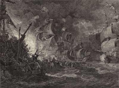 Espanjalaisen Armadan tappio (kaiverrus) tekijältä Philippe de (after) Loutherbourg
