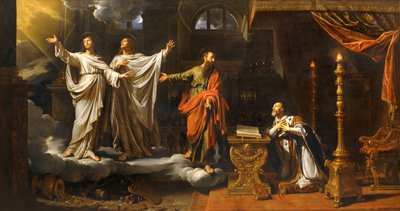 Pyhän Gervaisin ja pyhän Protasen ilmestyminen pyhälle Ambrosiukselle ... tekijältä Philippe de Champaigne
