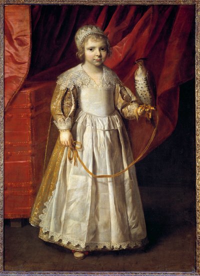 Anne Marie de Chevreusen (1624-1652), Chevreusen herttuan suuren haukkametsästäjän Claude de Lorraine tyttären muotokuva Philippe de Champaignen (1602-1674) maalaus tekijältä Philippe de Champaigne