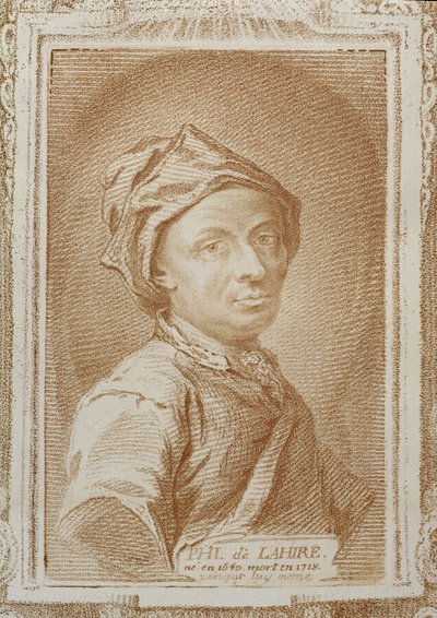 Philippe de la Hiren (1640-1718) omakuva, kuvitus Alexandre Saverienin (1720-1805) teoksesta "Histoire des Mathematiciens", julkaistu Pariisissa 1766 tekijältä Philippe de la Hire