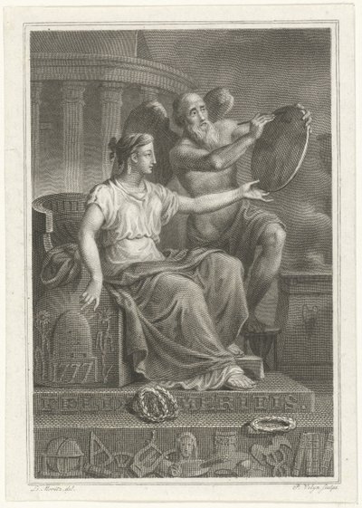 Representació simbòlica en el 50è aniversari de Felix Meritis, 1827 finlandès tekijältä Philippus Velijn