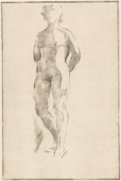 Pysyvä alaston nainen kädet selän takana tekijältä Philippus de Groot (signed by artist)