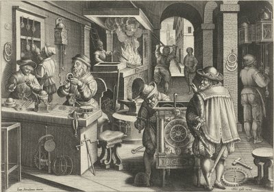 Kelloseppät Uusia keksintöjä ja löytöjä (sarjan nimi) Nova Reperta (sarjan nimi) tekijältä Philips Galle (attributed to workshop of)