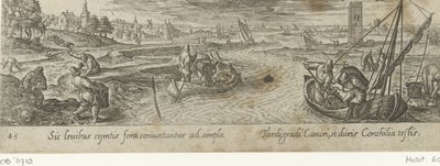 Mosseloogst Jacht en visvangst (sarjan nimi) Metsästys, kalastus ja metsästystyypit (sarjan nimi) tekijältä Philips Galle (attributed to workshop of)