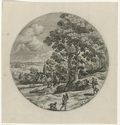 Procris schenkt Cephalus een magische pijl Cephalus en Procris (sarjan nimi) tekijältä Philips Galle (attributed to workshop of)