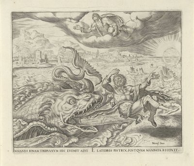 Kalat sylkevät Joonan maahan History of Jonah (sarjan nimi) tekijältä Philips Galle