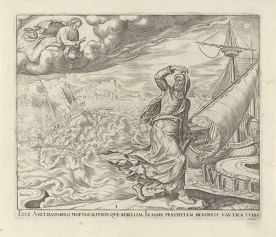 Jumala käskee Joonaa mennä Niniveen History of Jonah (sarjan nimi) tekijältä Philips Galle