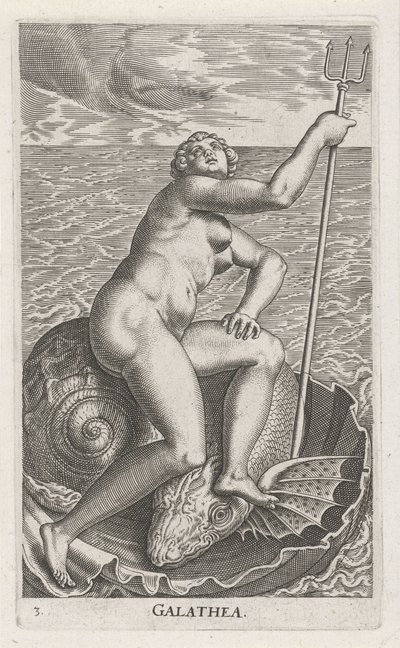 Waternimf Galatea Galatia (otsikko esineessä) Stroom - vesinymfi (sarjan nimi) Nympharum oceanitidum, Ephydridum potamidum naiadum (sarjan nimi) tekijältä Philips Galle