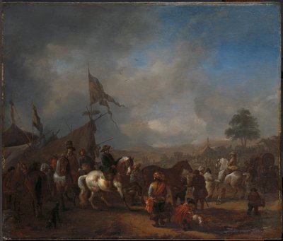 Hevosmessut lähellä armeijaleiriä tekijältä Philips Wouwerman