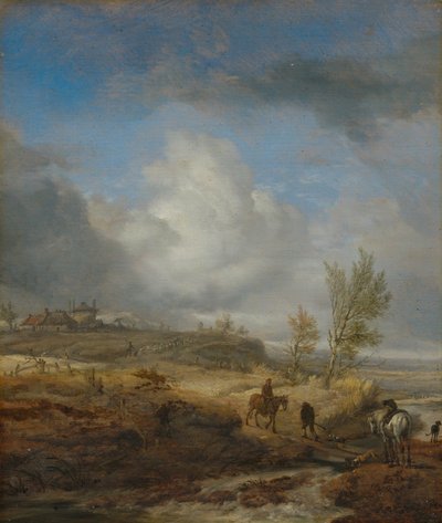 Pilvinen dyynimaisema tekijältä Philips Wouwerman