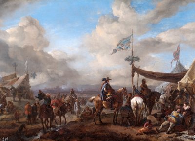 "Camp Scene with Bugler and Farrier