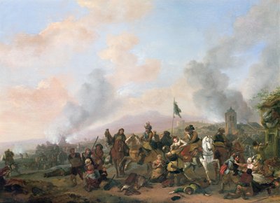 Kylän ryöstö tekijältä Philips Wouwerman