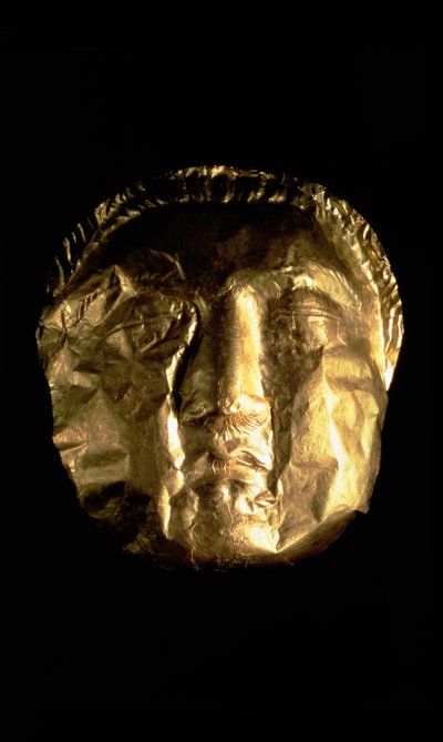 Hautausnaamio, 5.-4. vuosisadalla eKr. (kohokuvioitu kulta) tekijältä Phoenician Phoenician