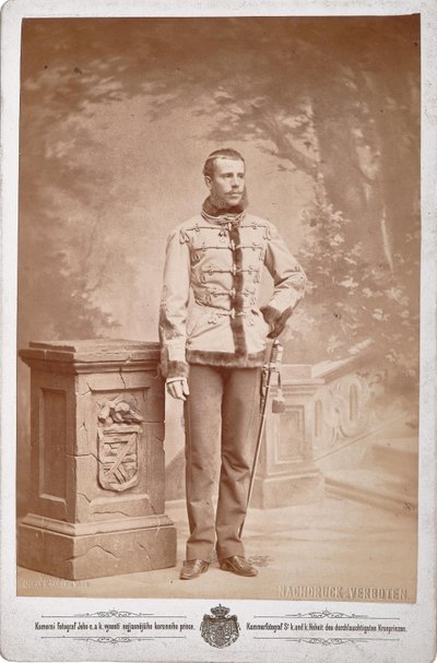 Rudolf, Itävallan kruununprinssi 1858-1889, noin 1880-1885. tekijältä Photo studio C. K. Dvorni Prague.