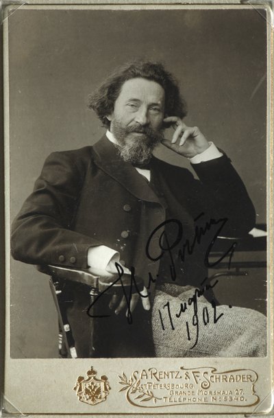 Taiteilija Ilja Repinin muotokuva 1844-1930 tekijältä Photo studio H. Rentz and F.