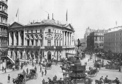 Piccadilly Circus, Westminster, Lontoo, 1910 1911 tekijältä Photochrom Co Ltd of London