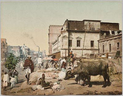 Intia. Kalkutta. Harrison Road I ja Group of Jogees, kuvan mukaan tohtori Kurt Boeck tekijältä Photoglob Co. (Zurich, active c. 1890 1910)