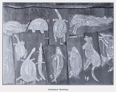 Aboriginaalien piirustukset (m/w kuva) tekijältä Photographer Australian