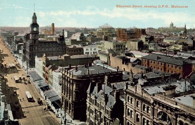Elizabeth Street, näytetään GPO, Melbourne (värikuva) tekijältä Photographer Australian