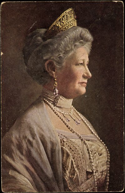 Taiteilija Ak Keisarinna Auguste Victoria, muotokuva, kruunu, korut (s/w valokuva) tekijältä Photographer German
