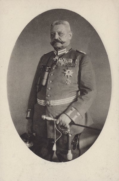 Kenttämarsalkka Paul von Hindenburg, Saksan armeijan komentaja ensimmäisessä maailmansodassa (m/v kuva) tekijältä Photographer German