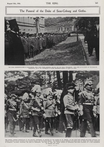 Alfredin, Saksi-Coburgin ja Gothan herttua, kuningatar Victorian ja prinssi Albertin toisen pojan hautajaiset, Coburg, Saksa tekijältä Photographer German